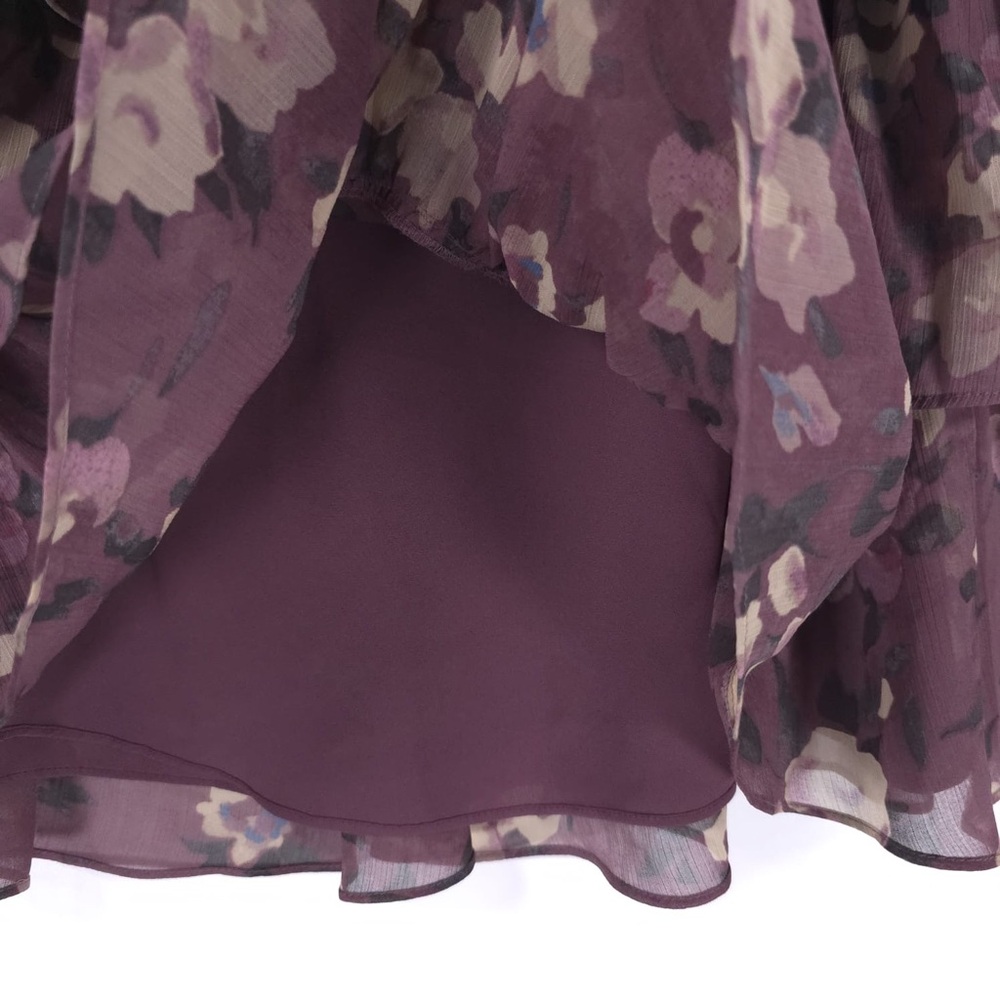 NWT LAUREN RALPH LAUREN Floral Crinkle Georgette Miniskirt Purple Multi Size 8 - Picture 10 of 16